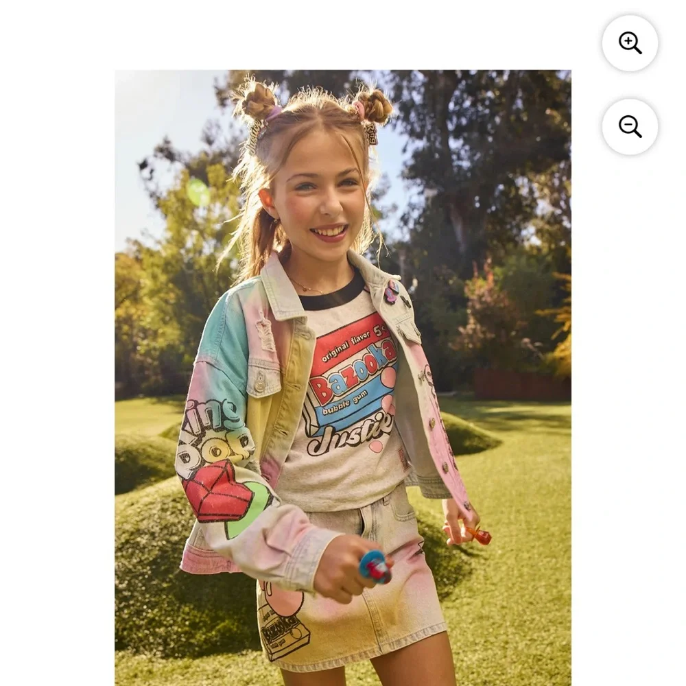 Justice | Girls Ring Pop Bazooka Collab Denim Jacket